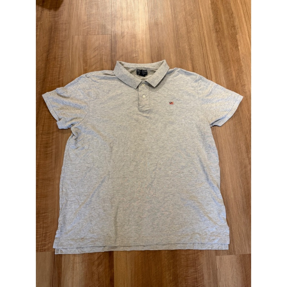 Polo Jeans Company Polo Shirt Mens XXL Gray Short Sleeve RL Flag Logo